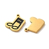 Ion Plating(IP) 304 Stainless Steel Enamel Charms STAS-M102-42B-G-2