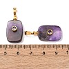 Natural Banded Amethyst Pendants G-P628-01G-07-3