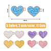 10 Sets 5 Colors Heart Alloy Adjustable Jean Button Pins DIY-FG0004-95-2