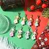 7Pcs 7 Colors Christmas Tree Handmade Porcelain & ABS Plastic Imitation Pearl Angel Pendant Decorations HJEW-FS00082-4