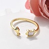 Brass Enamel Cuff Rings for Women RJEW-C126-07G-2