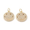 Brass Micro Pave Clear Cubic Zirconia Pendants ZIRC-Z014-08G-1