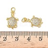 Brass Micro Pave Clear Cubic Zirconia Pendants KK-L253-23G-02-3