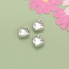 Three-Dimensional Heart Brass Pendants KK-V006-03P-02-1