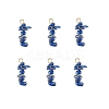 Natural Lapis Lazuli Chip Pendants PALLOY-TAC0052-08-1