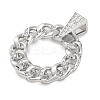Rack Plating Brass Micro Pave Cubic Zirconia Pendants KK-M021-08P-2