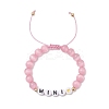 2Pcs Cat Eye Beads Braided Bead Bracelets for Mother and Child BJEW-TA00619-3