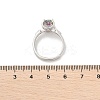 Rhodium Plated 925 Sterling Silver Moissanite Adjustable Rings for Women RJEW-U038-07P-5