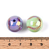 Sports UV Plating Opaque Acrylic Beads PACR-N016-03-3