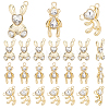 30Pcs 3 Style Rabbit & Bear Rack Plating Alloy Pendants FIND-PH0004-08-1