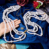 ABS Plastic Imitation Pearl Beads Multi Layered Chain Waist Belts HJEW-TAC0072-6