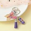 Resin Letter & Acrylic Butterfly Charms Keychain KEYC-YW00001-09-1