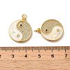 Brass Micro Pave Cubic Zirconia with Synthetic Opal Pendants KK-D096-12G-3