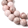 Natural Pink Zebra Jasper Round Bead Strands G-E334-8mm-11-10