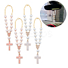 4Pcs 2 Styles Glass & Alloy Enamel Cross Pendant Decorations HJEW-DR00244-1