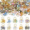 60Pcs 10 Style Glass Pendants PALLOY-YW00162-1