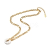 Natural Howlite Donut Pendant Necklace NJEW-JN03815-05-4