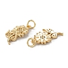 Brass Micro Pave Clear Cubic Zirconia Pendants ZIRC-P088-02G-2
