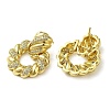 Twist Ring Clear Cubic Zirconia Stud Dangle Earrings EJEW-G373-03G-2