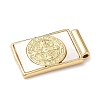 Brass Pave Natural White Shell Religion Rectangle Pendants KK-Q068-32C-G-3