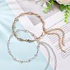2 Pairs 2 Colors Alloy Rhinestone Shoelace Chain FIND-GO0002-23-4
