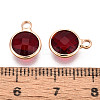 Golden Tone Brass Glass Charms X-GLAA-ZX008-24H-G-3