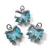 Brass Micro Pave Cubic Zirconia Charms KK-Q043-02P-01-1