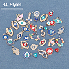30Pcs 12 Styles Alloy Enamel Pendants & 4Pcs 4 Styles Alloy Links FIND-AR0001-25-4