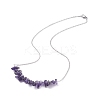 Natural Amethyst Chips Beaded Jewelry Set SJEW-JS01231-03-4