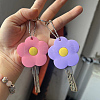 5Pcs 5 Colors Silicone Flower Keychains KEYC-SP0001-52-7