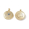 Brass Clear Cubic Zirconia Pendant with Enamel Evil Eye KK-E068-VA183-2-1