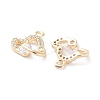 Brass Micro Pave Clear Cubic Zirconia Charms KK-F871-41G-2