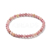 Natural Wood Lace Stone Beaded Stretch Bracelets BJEW-D446-A-27-2