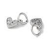 Rack Plating Brass Micro Pave Cubic Zirconia Pendants KK-P245-02P-2