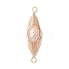 Natural Cultured Freshwater Pearl Potato Copper Wire Wrapped Horse Eye Links Connector Charms PALLOY-JF04766-3