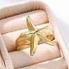 Stafish 304 Stainless Steel Open Cuff Rings for Women RJEW-F174-01G-3