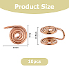 10Pcs Stainless Steel Spiral Pad Cuff Earrings EJEW-HS0001-03RG-2