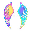 Spray Painted 304 Stainless Steel Filigree Big Pendants STAS-TAC0004-048E-1