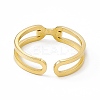 Ion Plating(IP) 304 Stainless Steel Cubic Zirconia Cuff Ring for Women LS-RJEW-C060-27G-3