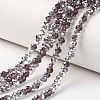 Electroplate Transparent Glass Beads Strands EGLA-A034-T3mm-M14-1