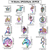 28Pcs 14 Style Rainbow Color Alloy Pendants FIND-FH0003-55-6