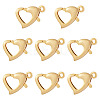 8Pcs Brass Heart Lobster Claw Clasps KK-TA0002-69-2