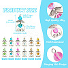 24Pcs 6 Colors Synthetic Moonstone Dyed Pendants with Antique Silver Plated Alloy Wing FIND-TA0003-86-3