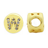 Brass Micro Pave Clear Cubic Zirconia Beads KK-T030-LA843-WX3-2