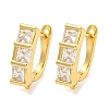 Rack Plating Brass Micro Pave Cubic Zirconia Hoop Earring Findings EJEW-C102-22G-2