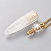 Natural Quartz Crystal Openable Perfume Bottle Pendant Necklaces NJEW-H216-05G-3