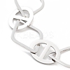 Non-Tarnish 304 Stainless Steel Oval & Rhombus Link Chain Bracelets for Women BJEW-K249-01P-3