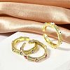 Brass Micro Pave Clear Cubic Zirconia Enamel Cuff Rings for Women RJEW-L113-022G-3