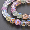 Electroplate Crackle Glass Bead Strands GLAA-S192-C-008B-3