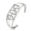 Non-Tarnish 304 Stainless Steel Hollow Open Cuff Bangles BJEW-Q348-03P-05-1